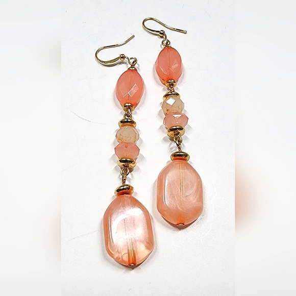 Earrings Salmon Colored - Picture 2 of 3
